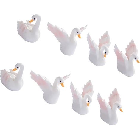 8 Miniatur Schwanenfiguren aus Robustem Kunstharz (1/5)