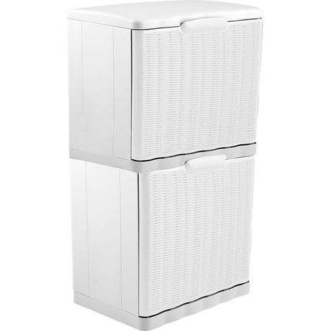 Scarpiera salvaspazio Set 2 porta scarpe bianco impilabile Contiene Fino 4 Paia slim componibile da esterno balcone in plastica