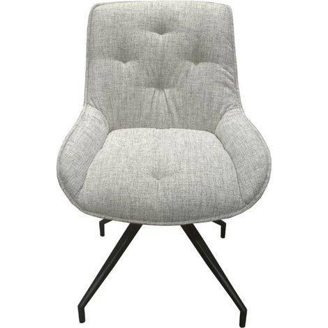 Chaise de salle à manger marron clair avec dossier en simili-cuir orange et pieds noirs - Agora (1/5)