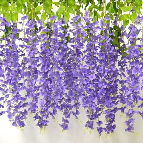 12pcs Artificielle Fleurs,Glycine Artificielles, Faux Wisteria Vigne,Plante Fausses Fleurs suspendues Vio FLEUR-PLANTE ARTIFICIELLE (1/5)