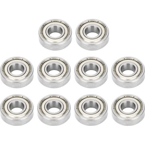 10 rodamientos de bolas de ranura profunda, rodamientos radiales de doble sellado de alta velocidad, diámetro interior de 8 mm, diámetro exterior de 19 mm, espesor de 6 mm. (1/4)