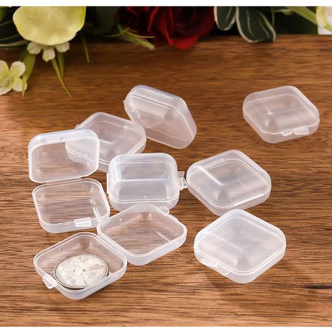 Petite boîte transparente robuste et durable en PP brillant, idéale pour ranger bijoux, pilules et bouchons d'oreilles. (1/5)