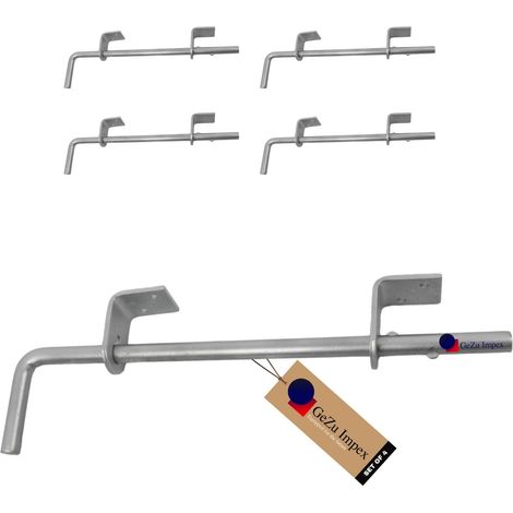 Lot de 4 Verrou de porte pour cadenas en galvanoplastie – 450 x 73 mm – Targette robuste pour porte blindée – Fermeture sécurisée avec pêne coulissant et loquet – Verrou baionnette – GeZu Impex