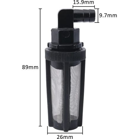 (Coude de 10 mm) Filtre pour tuyau d'arrosage, lavage de voiture, irrigation de jardin, pompe de pulvérisation, filtration en acier inoxydable, raccords de filtre à mailles (1/5)
