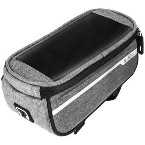 ALLIANDISSacoche Vélo Smartphone Étanche AVIZAR - Gris - Pochette à Fenêtre Tactile - Espace de Rangement (1/5)