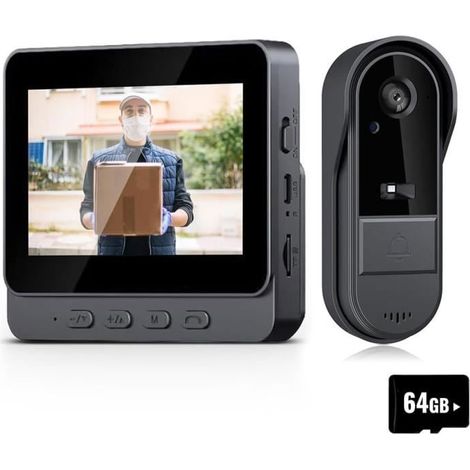 Visiophone 43 pouces Vido Interphone Visiophone Portier sans Fil camra de sonnette avec moniteur Dtection Humaine 64G INTERPHONE (1/4)