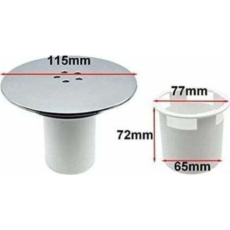 1 Bonde de douche,90 mm 115 mm,couvercle chromé,siphon blanc,salle de bain (1/4)