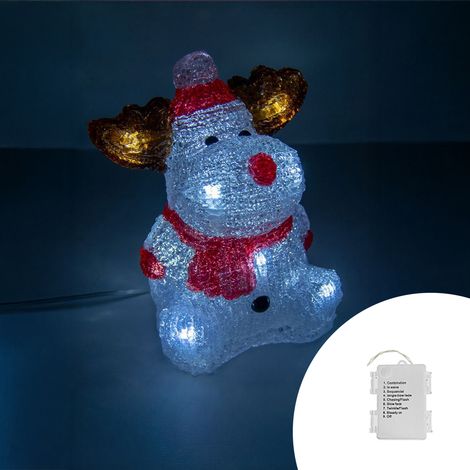 Alce luminosa 3D 30 Led 15cm in acrilico a batteria Wisdom (1/2)