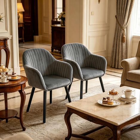 Fauteuil d'appoint, fauteuil inclinable avec accoudoirs, chaise de réception, chaise de table, chaise de salle à manger, chaise de salon (seulement 2 chaises) (1/4)