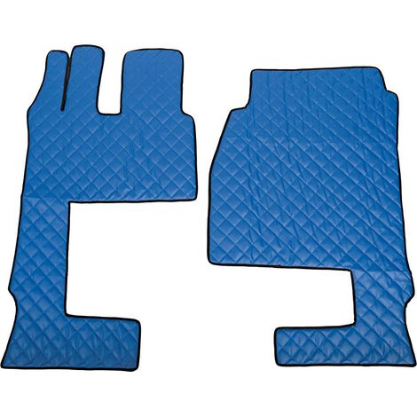 Coppia tappeti in Skeentex - Blu - compatibile per Mercedes Actros MP4 (09/1109/19) cabina larga, sedile pass. pieghevole, tunnel - Mercedes Actros MP5 (10/19) cabina larga, sedile pass. pieghevole (1/4)