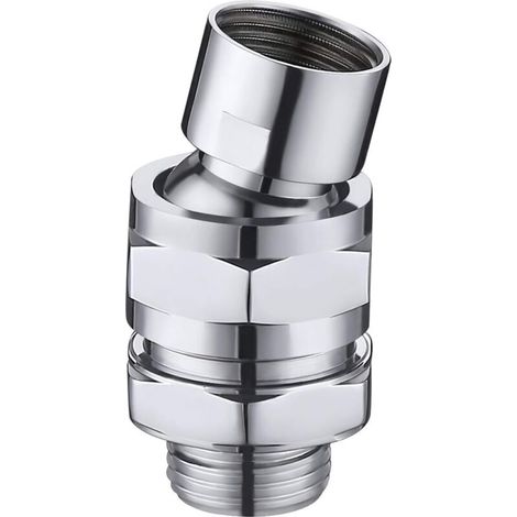 Rallonge de bras de douche. En laiton massif. Compatible avec tous les types de douches. Adaptateur pivotant. Finition chromée - AquaForge (1/5)