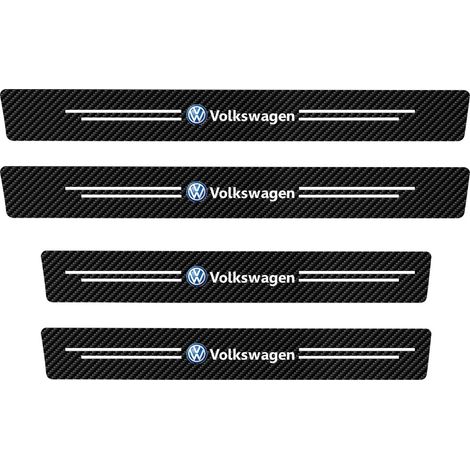 (Pour Volkswagen) Seuil de porte de voiture avec protection en cuir PU et fibre de carbone,autocollant anti-rayures pour Volkswagen Golf R-Line et Beetle (1/3)