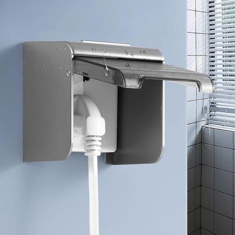 Tapa impermeable para interruptor de pared (negra), tapa para enchufe en ángulo de 90°, tapa para interruptor de baño (1/5)
