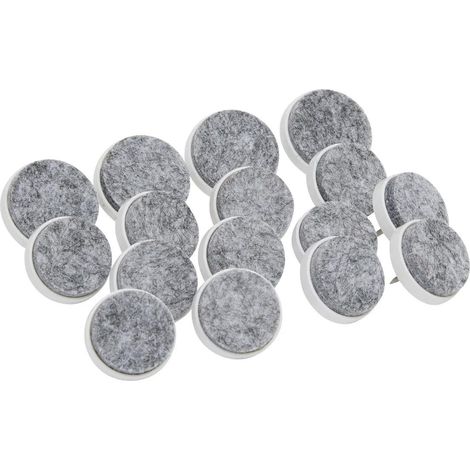 Lot de 16 Patins à Clou "Feutre" 2,8cm Gris