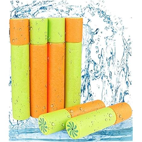 6 pistolets à eau pour enfants, 33 cm, couleurs mélangées, pistolet à eau en mousse, jouets de plage, pistolet à jet d'eau pour fêtes, piscine, jardin, extérieur
