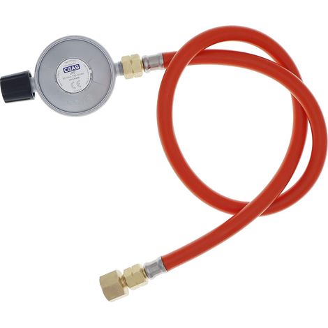 Bouteille de gaz propane 1 lb et petit bidon de butane avec ensemble régulateur réglable, tuyau de 80 cm de long, filetage à gauche G1/4" et filetage universel 1/2" Flare Swivel pour (1/5)