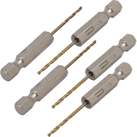 5pcs HSS Twist Drill Bit, 1.5mm Diameter, 2 Flutes, 1/4" Hex Shank (1/4)
