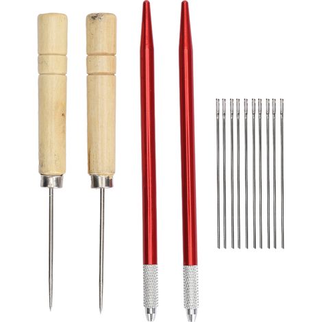 Perruche à poupée outil enracinement tige cuivre manche bois accessoires coiffure DIY maison (1/5)
