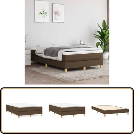 Boxspringbett mit Matratze Dunkelbraun 120x200 cm Stoff - Boxspringbett - Doppelbett - Bettenrahmen - Matratze - Matratzenauflage