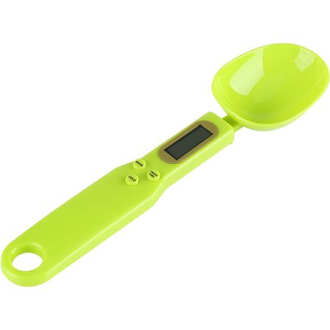 AquaForge 500g 0.1g Portable Digital Electronic Kitchen Scale with LCD Screen and Green Measuring Spoons (1/5)
