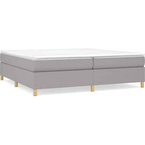 Maison Exclusive - Boxspringbettgestell Hellgrau 200x200 cm Stoff (1/5)