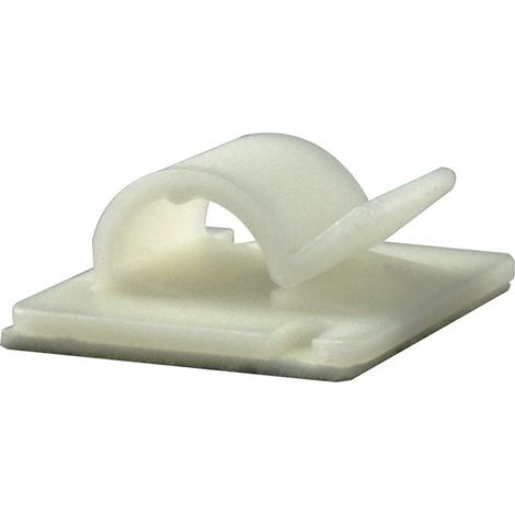 Clip adhésif adhésif, Ø max 7mm en Nylon, Retardant à la flamme ( Prix pour Sachet de 100 )