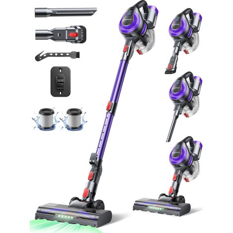 Laresar – Aspirateur balai sans fil 38000Pa – Moteur sans balais 450W – Autonomie 45 minutes – Bac à poussière amovible – Éclairage LED