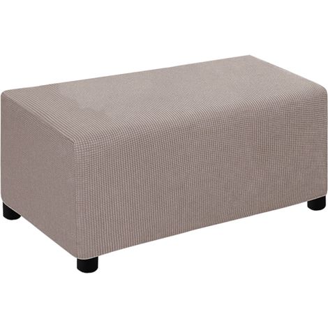 1 Housse de coussin, Maille gaufrée extensible, Lavable en machine, Pour repose-pieds carré et rectangulaire, Salon et bureau (1/5)