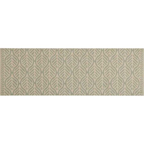 Tapis de cuisine lavable impression feuilles 60x180 cm velours (1/5)