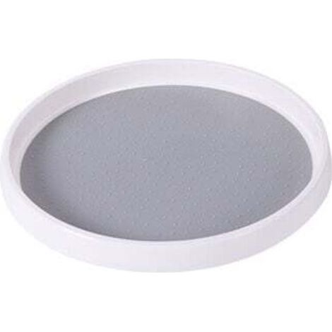 Support de stockage de bouteilles de condiments de cuisine rotatif multifonctionnel, monocouche, petit blanc + gris (1/4)