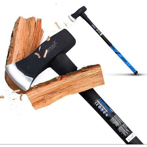 Spalthammer Spaltaxt Spaltbeil Axt Holzspalter 2,8kg mit Fiberglasschaft für Garten Forst und Wald