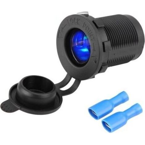 Staubdichte Zigarettenanzünderbuchse mit blauer LED, für Auto, Motorrad und Boot. (1/5)