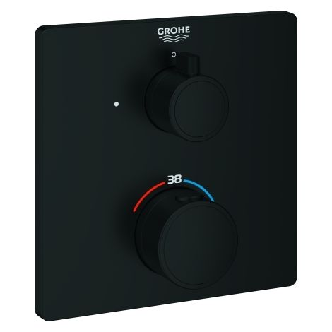 Grohe Fertigmontageset Grohtherm UP-Brause-Thermostat, eckig, matt black (1/4)