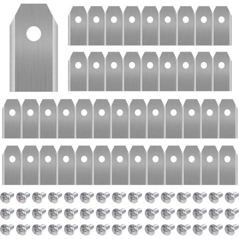 45 lame di ricambio in titanio per tosaerba, compatibili con tutti i modelli Husqvarna Automower, Gardena e Yardforce Robotic Rasaerba, resistenti (3g / 0,75mm) con viti.
