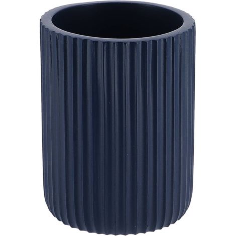 Becher mit abgerundeter strieme aus polyresin - marineblau - Tendance