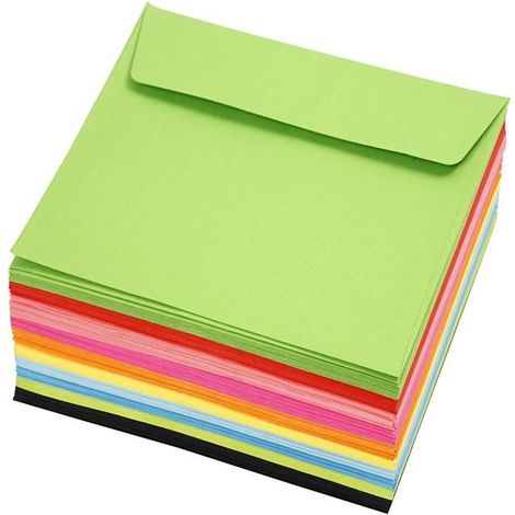Creotime enveloppes 16 x 16 cm 100 pièces 80 g multicolore