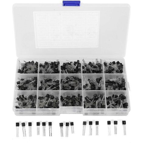 Sortiment mit 600 Transistoren, NPN TO-92 PNP 2N2222-S9018, gerader Stecker