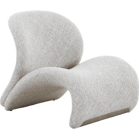ALFREDO - Fauteuil Tissu Maille Chniée Gris Clair (1/5)