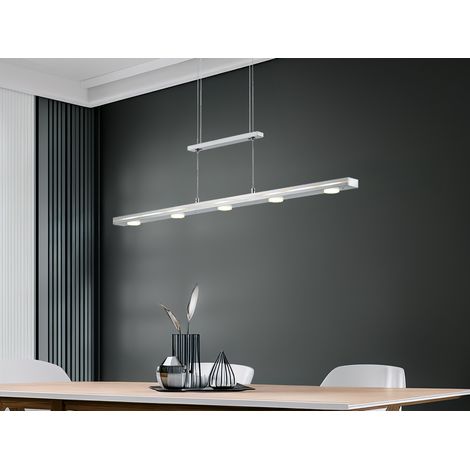 LED Pendelleuchte LACAL Sillber dimmbar & höhenverstellbar, Breite 100cm (1/5)