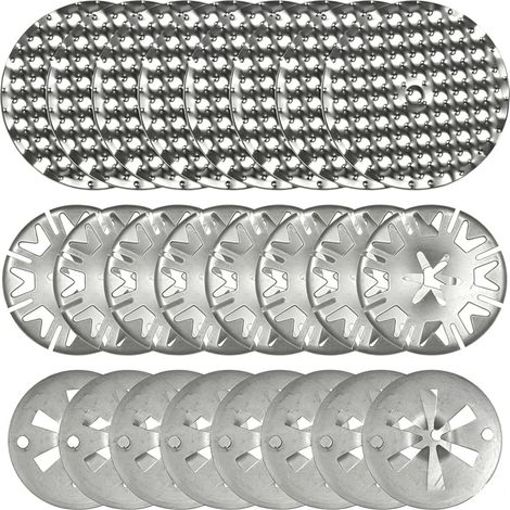 Kit de Réparation Pare-Chaleur pour Voiture, Rondelles de Serrage 30mm et Plaques de Réparation 52mm, Clips de Protection Thermique Métalliques pour Bouclier Thermique d'Échappement (1/5)