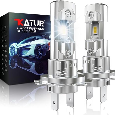 H7 LED Bulb, 16000LM H1 Car Headlights, 6000K White 500% Bright H7 LED Car Error Canbus, Plug and Play 1:1 Replaces Halogen and Xenon Lamps, 2 Pieces (1/5)