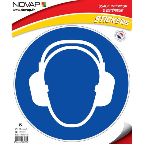 Panneau Obligation casque anti-bruit - Vinyle adhésif Ø300mm - 4031774