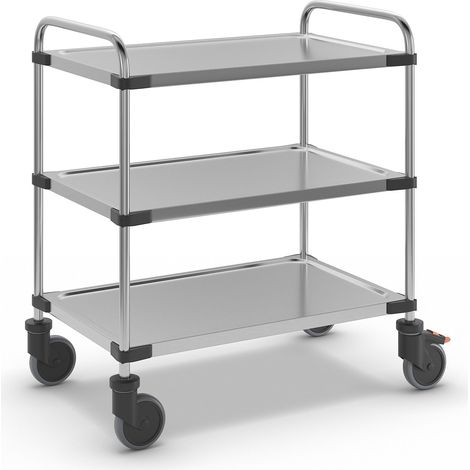 Certeo, Chariot de service en inox, à 3 plateaux, L x l x h (1/5)