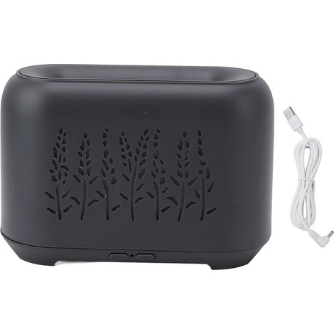 Diffuseur d'arômes Flame silencieux avec arrêt automatique, humidificateur et diffuseur d'huiles essentielles USB avec lumière colorée, 130 ml, gris-noir. (1/5)