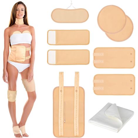 Pack d'huile de ricin de 9 pièces emballage en coton biologique pour le ventre, le cou, le sein, le genou, le pied et tout le corps, kits de coussinets réutilisables pour la compresse chaude/froide