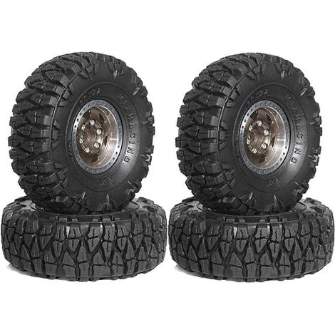 Metall-Beadlock-Rad-Reifen-Set für 1/18 1/24 RC Crawler Car Braun--