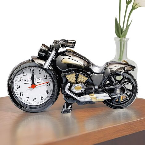 Réveil Au Design Rétro Décoration d'Alarme en Style Vintage et Rétro Réveil en Forme de Moto Fonctionnant sur Piles pour Bureau, Chambre à Coucher, Maison, Étagère, Salon et Dortoir (1/5)