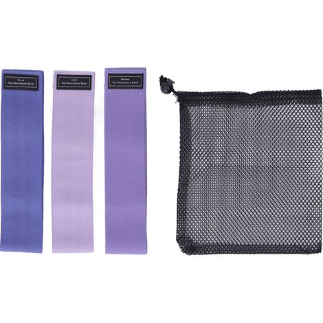 3 Bandes Élastiques de Fitness Résistantes, Élastiques et Portables pour Cuisses et Hanches, Idéales pour le Modelage C260 (Violet Clair, Violet, Violet Foncé) (1/5)