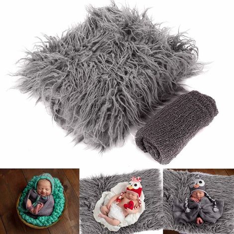 DIY Baby Photography Props Set (Gray, 60 70CM) 2pcs