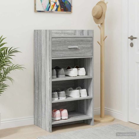 Meuble à chaussures avec tiroir en bois d’ingénierie gris Sonoma 48 x 36 x 92 cm - PANGIVO (1/5)